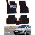 Guerrino Hyundai Getz (2002-2011) Uyumlu Eva Paspas Tam Set–araca Özel,kolay Montaj,su Geçirmez - Siyah - Turuncu