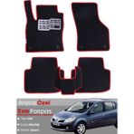 Guerrino Renault Clio 3 (2005-2011) Uyumlu Eva Paspas Tam Set–araca Özel,oto Paspas - Siyah - Kırmızı