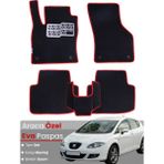 Guerrino Seat Leon 1p (2006-2012) Uyumlu Eva Paspas Tam Set–oto Paspas,araca Özel,kolay Montaj - Siyah - Kırmızı