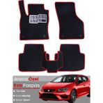 Guerrino Seat Leon 5f (2013-2020) Uyumlu Eva Paspas Tam Set–oto Paspas,araca Özel,kolay Montaj - Siyah - Kırmızı