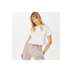 Guess Adele Crop Organic 160Gsm Kadın Krem T-Shirt