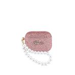 Guess Airpods Pro 3 Uyumlu Glitter Pembe İnci Askılı Kulaklık Kılıfı