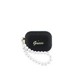 Guess Airpods Pro 3 Uyumlu Glitter Siyah İnci Askılı Kulaklık Kılıfı