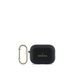 Guess Airpods Pro 3 Uyumlu Pu Siyah Deri Anahtarlıklı Kulaklık Kılıfı