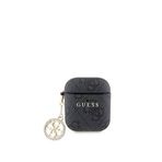 Guess Apple Airpods 2. Nesil Uyumlu Taşlı Süs Zincirli Siyah Kılıf