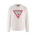 Guess AUDLEY CN FLEECE - ORGANIC CLEAR ST Bisiklet Yaka Beyaz Erkek Sweatshirt