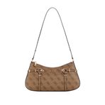 GUESS Bayan LEONA LOGO OMUZ ÇANTA Çanta, Latte Logosu, One Size, Leona Logo Omuz Çantası