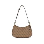 GUESS Bayan Noelle II Üst Zip Omuz Çantası, Latte Logosu/Kahverengi, One Size, Noelle II Üst Fermuarlı Omuz