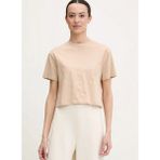 Guess Bej Kadın Yuvarlak Yaka Box Fit T-Shirt V2YI06K8HM0-G1G2 - Kahve - XS