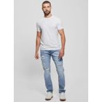 Guess Bisiklet Yaka Desenli Beyaz Erkek T-Shirt M4GP39K7HD0G011 SS GUESS EMB PIMA