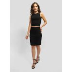 Guess Bisiklet Yaka Desenli Siyah Kadın T-Shirt EMI TANK LOGO TOP - RECY POLY 3D RI