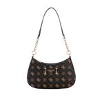 GUESS Carrie Quattro G omuz çantası, espresso logosu, standart beden