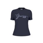 Guess Circe Nakışlı Logo Kadın T-Shirt, Lacivert, XS