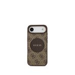 Guess Circle Classic Serisi iPhone 17 Air Yazı Logolu Magsafe Uyumlu Kahverengi Telefon Kılıfı