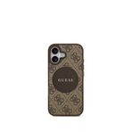 Guess Circle Classic Serisi iPhone 17 Yazı Logolu Magsafe Uyumlu Kahverengi Telefon Kılıfı