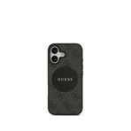 Guess Circle Classic Serisi iPhone 17 Yazı Logolu Magsafe Uyumlu Siyah Telefon Kılıfı