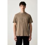 Guess Circle Erkek Regular Fit T-Shirt - Kahverengi - XL