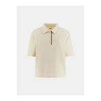 Guess Clara Kutulu Kesim Polo Yakalı Kadın Beyaz Polo T-shirt V6GP12K3044-G047