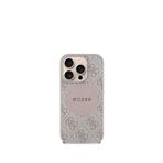 Guess Classic Circle iPhone 16 Pro Magsafe Uyumlu Pembe Telefon Kılıfı