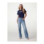 Guess Cn Ss Cropped Washed Logo Tee Kadın Lacivert T-shirt W5gı15k8fq4-g7p1