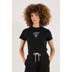 Guess Colette Kısa Kollu Kadın Siyah T-Shirt V4yı21kcdh1-Fj8n