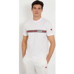 Guess Erkek Beyaz Tamamı Logolu T-Shirt