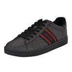 GUESS Erkek Lovyns Sneaker, Siyah Logo Multi 001, 9.5