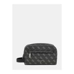 Guess Erkek Monogram Desenli İki Bölmeli El Çantası - Siyah