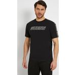 Guess Erkek Önde Logolu Siyah Esnek T-Shirt