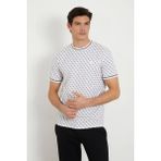 Guess Erkek Tamamı 4g Logolu T-Shirt - 001-Beyaz