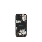 Guess Flowers Serisi iPhone 15 Pro Max Magsafe Uyumlu Siyah Telefon Kılıfı