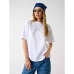 Guess Gj Kısa Kollu Bisiklet Yaka Büyük Beden 81 Yıldız Kadın Beyaz T-Shirt W6rı20k8hm0-G011