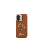 Guess Grained iPhone 16 Kamera Standlı Kahverengi Telefon Kılıfı