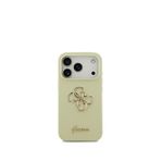 Guess Grained iPhone 17 Pro Logolu Yeşil Telefon Kılıfı