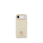 Guess Grained Serisi iPhone 17 Air 4G Logolu Magsafe Uyumlu Bej Telefon Kılıfı