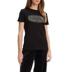 Guess Ingrid Kadın T-Shirt, Regular Fit, Siyah, XS