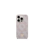 Guess iPhone 15 Pro 4G Desenli Üçgen Logolu Magsafe Uyumlu Pembe Telefon Kılıfı