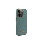 Guess İphone 15 Pro Max Uyumlu Kılıf Lisanslı Yazı Logolu Glitter Glossy Script Kapak Haki
