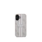 Guess iPhone 16 Plus Pembe 4G Şerit Logolu Magsafe Uyumlu Telefon Kılıfı