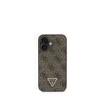Guess iPhone 16 Plus Strass 4G Desenli Kahverengi Uyumlu Telefon Kılıfı