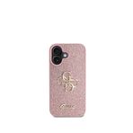 Guess Iphone 16 Plus Uyumlu Glitter 4g Pembe Logolu Telefon Kılıfı