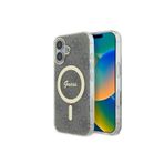 Guess İphone 16 Plus Uyumlu Kılıf Lisanslı Magsafe Özellik Yazı Logolu 4G Desenli Kahverengi