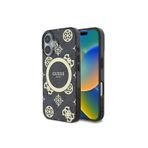 Guess İphone 16 Plus Uyumlu Lisanslı Magsafe Özellikli 4G Desenli Iml Yazı Logolu Peony Siyah