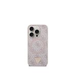 Guess iPhone 16 Pro 4G Desenli Üçgen Logolu Magsafe Uyumlu Pembe Telefon Kılıfı