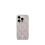 Guess iPhone 16 Pro Max 4G Desenli Üçgen Logolu Magsafe Uyumlu Pembe Telefon Kılıfı