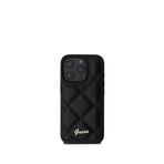 Guess iPhone 16 Pro Max Siyah Kapitone Metal Logolu Telefon Kılıfı