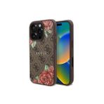 Guess İphone 16 Pro Max Uyumlu Kılıf Lisanslı Magsafe Uyumlu Gül Baskılı 4G Desenli Yazı Logolu