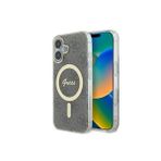 Guess İphone 16 Uyumlu Kılıf Lisanslı Magsafe Özellikli Yazı Logolu 4G Desenli Kahverengi