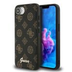 Guess İphone 16E Uyumlu Kılıf Orjinal Lisanslı M-Safe Şarj Özellikli Yazı Logolu Peony Kapak Siyah