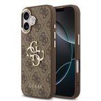 Guess iPhone 17 4G Büyük Metal Logolu Kahverengi Kılıf